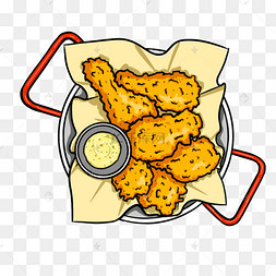黄油蜂蜜芥末炸鸡韩国剪贴画