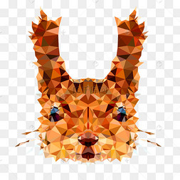 几何抽象低聚合松鼠头像