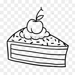 生日快乐线稿生日小蛋糕