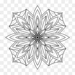 对称几何印度花纹黑白万花筒