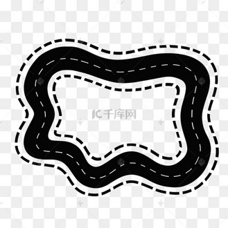黑白崎岖赛道跑道剪贴画