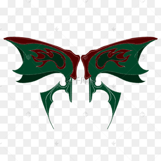 绿色恶魔魔鬼精灵翅膀