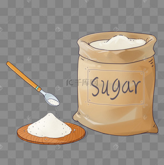 糖剪贴画白糖砂糖袋装