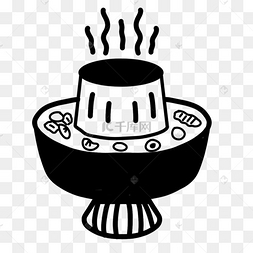 创意黑白单个涂鸦火锅