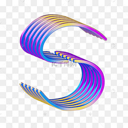 卡通创意3d立体字母s