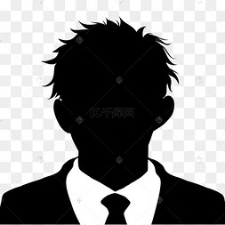 男士黑色剪影正面头像