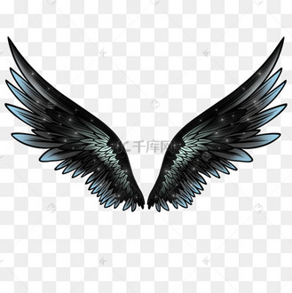 暗夜蓝黑渐变翅膀