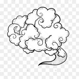 云黑白线条