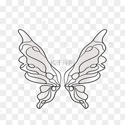 彩绘白色蝴蝶翅膀