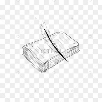 勾线黑白合上的复古书书籍