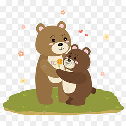 下载 png下载psd小兔子送花给母亲动物母亲节下载 png下载psd卡通小