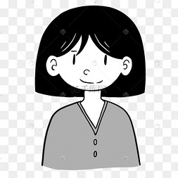小眼睛微笑女孩无色人物头像