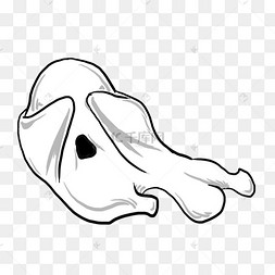 手绘卡通幽灵创意黑白单色涂鸦