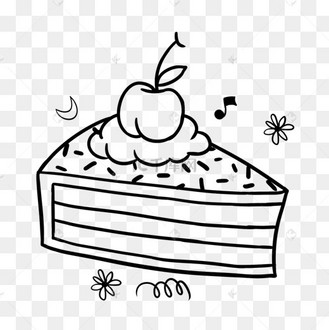 线稿生日涂鸦三角形蛋糕