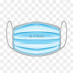 蓝色医用外科口罩正面