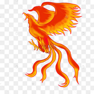 侧面飞行火焰不死鸟剪贴画