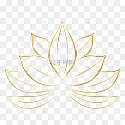 简约镂空金边莲花图标
