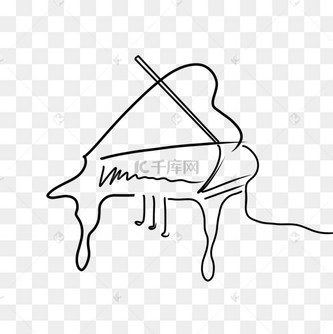 钢琴抽象乐器线稿