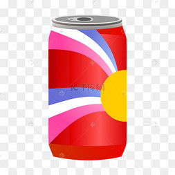 红色的彩色线条易拉罐