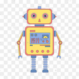 卡通可爱黄色科技机器人