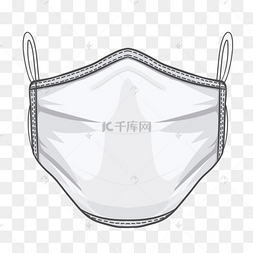 白色一次性医用外科口罩正面