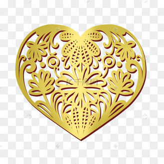 可爱椭圆形状镂空金色爱心