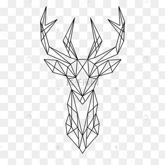几何线条艺术动物长角鹿