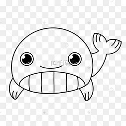 鲸鱼剪贴画黑白白鲸