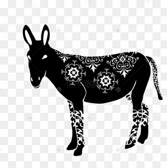 可爱驴子抽象动物剪影