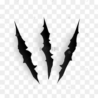 猫科动物爪印黑色抓痕