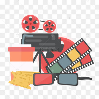 卡通电影电影票胶卷放映机