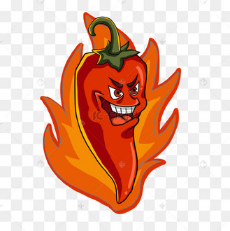 卡通风格喷火辣椒