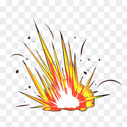 卡通风格爆炸红色闪电火光
