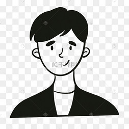 粗眉毛短发男生无色人物头像