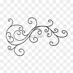 黑色卷曲藤蔓复古装饰花纹