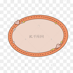 边框春天卡通椭圆