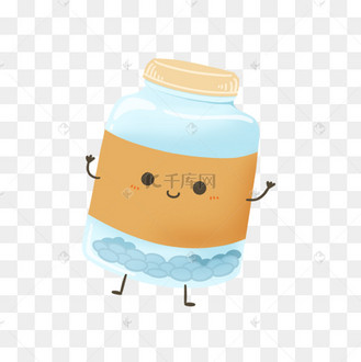 卡通药品药罐人物可爱活泼拟人