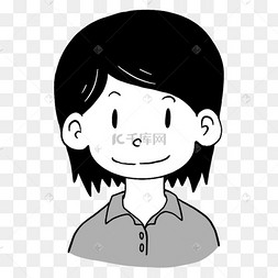 卡通脸庞无色人物头像
