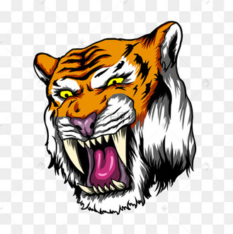 愤怒眼神老虎头t恤纹身图案