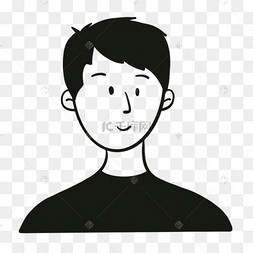 小眼睛帅气男生无色人物头像