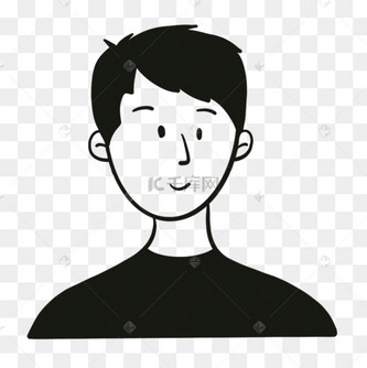 小眼睛帅气男生无色人物头像
