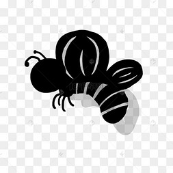 蜜蜂剪影可爱卡通飞翔剪纸