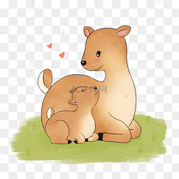 png下载psd手绘卡通七夕情人节牛郎织女深情对望免抠图片下载 png下载