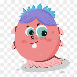 卡通可爱风格调皮吐舌头萌萌小怪