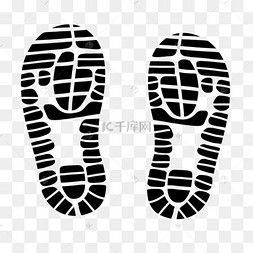 帆布鞋鞋底足迹黑白鞋印