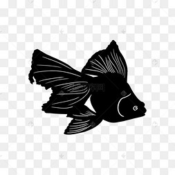 单色简约金鱼剪影