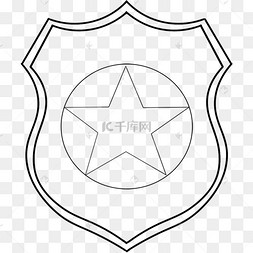 黑色卡通警徽剪贴画