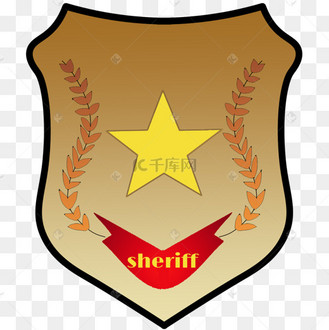暗金色立体警徽剪贴画