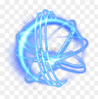 立体蓝色抽象光效光球