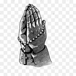 十字架双手合十祈祷祷告的手势